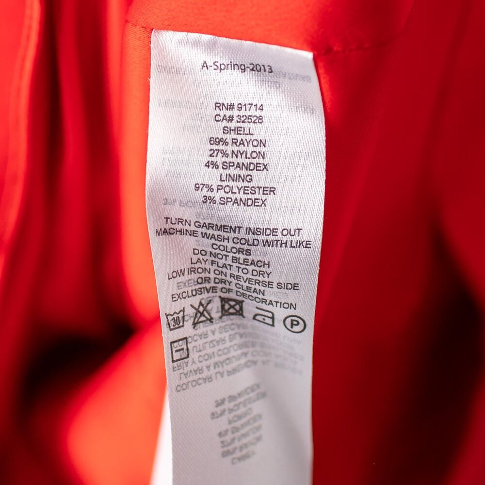 Armani Exchange Red Fit Flare Formal Cocktail Dress Size 2 Sleeveless V Neck - Picture 4 of 9